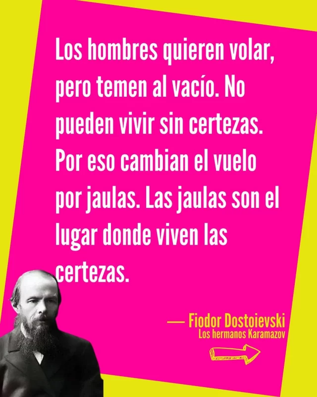 ❤️ Así, tal cual… ❤️🫰🏽
Por una vida con menos jaulas, por una vida disfrutable. 🫀

Que esta semana venga con paz, sonrisas y calma bonita. 💛
.
.
#alto_voltaje_emocional #fiódordostoiévski #libros #2026 #frasedeldia