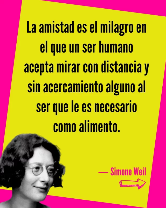 ❤️ Así, tal cual… ❤️🫰🏽
La amistad es un gran milagro, y más en estos tiempos y en estas edades. 🫀

Que esta semana venga con paz, sonrisas y calma bonita. 💛
.
.
#alto_voltaje_emocional #simoneweil #amistad #libros #2026