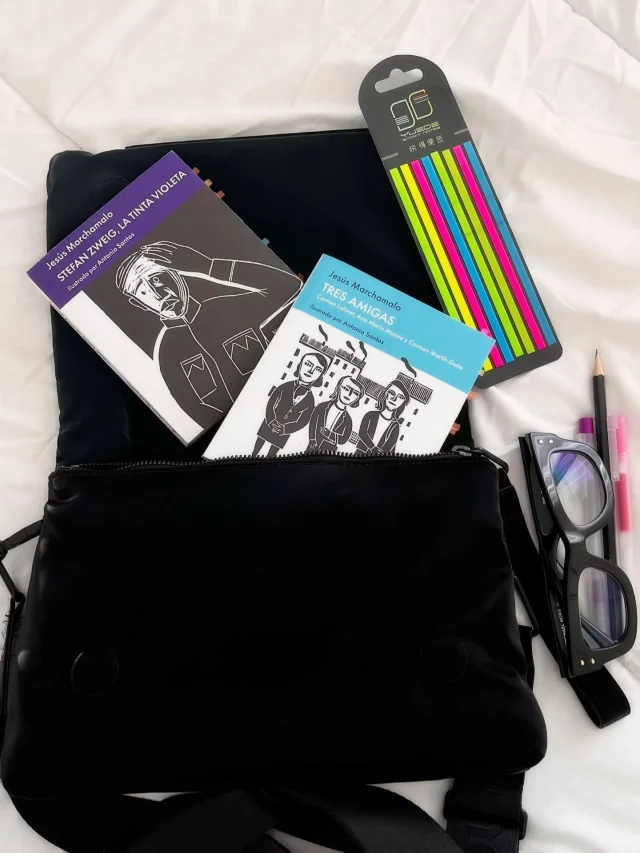 ¿Qué pasa cuando descubres que ya tenías en casa los libros de alguien que acabas de conocer?

Hace un año descubrí a Jesús Marchamalo a través de un proyecto que me enamoró al instante: Biblioteca de escritores, donde entrevista a autores y hablan de sus bibliotecas personales. Asistí a varias de esas charlas. Y un día, casi sin pensarlo, compré uno de sus libros.

Tocar los libros. Un librito pequeño y hermoso en el que Marchamalo recorre las bibliotecas personales de grandes figuras literarias: sus estantes, sus anotaciones, sus obsesiones, sus secretos entre páginas. Una joya.

Pero lo mejor vino después.

Cuando fui a buscarlo en mi propia biblioteca, lo encontré. No a ese libro —sino a él. Ya tenía libros suyos, comprados tiempo atrás sin saber muy bien quién era. Y ese descubrimiento me encantó de una manera difícil de explicar.

Esos libros forman parte de una pequeña colección que tengo de libritos pequeños. Los colecciono porque son mi kit de emergencia: caben en cualquier bolsa, no se maltratan, y uno nunca sabe cuándo va a necesitar un libro. Pero más allá del tamaño, la calidad es enorme. Y las ilustraciones los convierten en algo especial: no solo te cuentan una historia, sino que también te abrazan mientras la lees.

En esta ocasión leí dos:
Tres amigas (el más reciente), sobre la vida de Carmen Laforet, Ana María Matute y Carmen Martín Gaite. Tres gigantes de la literatura española reunidas en un libro que es, a la vez, retrato, homenaje y revelación.

Y La tinta violeta, sobre Stefan Zweig. Narrado con una elegancia y una elocuencia que están completamente a la altura de su protagonista.
Si conoces a alguien que dice que no le gusta leer, regálale un libro de Marchamalo. En serio. Este tipo de libros tiene el poder de enamorarte de las letras cuando creías que eso de leer no era para ti.

Mil gracias por leerme. 🫶🏽 ¡Bonito día!

¿Tienes algún libro pequeño que guardes en tu bolsa siempre? Cuéntame. 📚

.
.
#alto_voltaje_emocional #nordicalibros #jesúsmarchamalo #bookstagrammer #españa