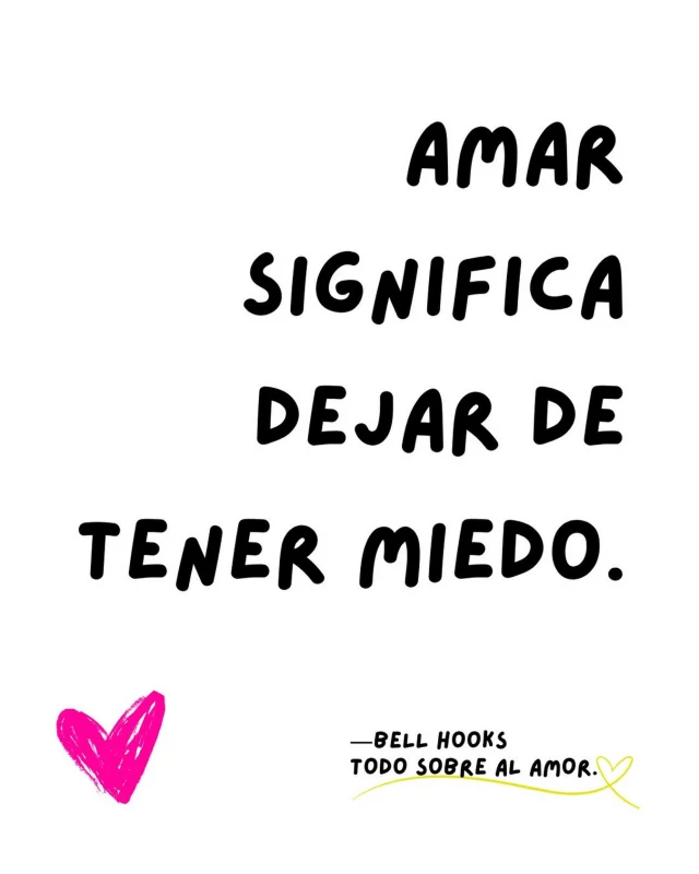 💊 Así, tal cual… ❤️🫰🏽

✍🏽Amar significa dejar de tener miedo… Y la verdad, es de lo más bello que nos puede pasar como humanidad: AMAR.


.
.
#alto_voltaje_emocional #bellhooks #blogpersonal #libros #recomiendoleer