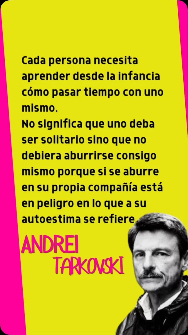 💊 Así, tal cual… ❤️🫰🏽

✍🏽 Guardemos este recordatorio: aprender a estar y disfrutar nuestra propia compañía también es parte del viaje. Porque qué importante es llevarnos bien con la persona que nos acompañará toda la vida: nosotros mismos. 

Que sea un gran día.
.
.
.

#alto_voltaje_emocional #libros #tarkovsky #cine #reflexiones